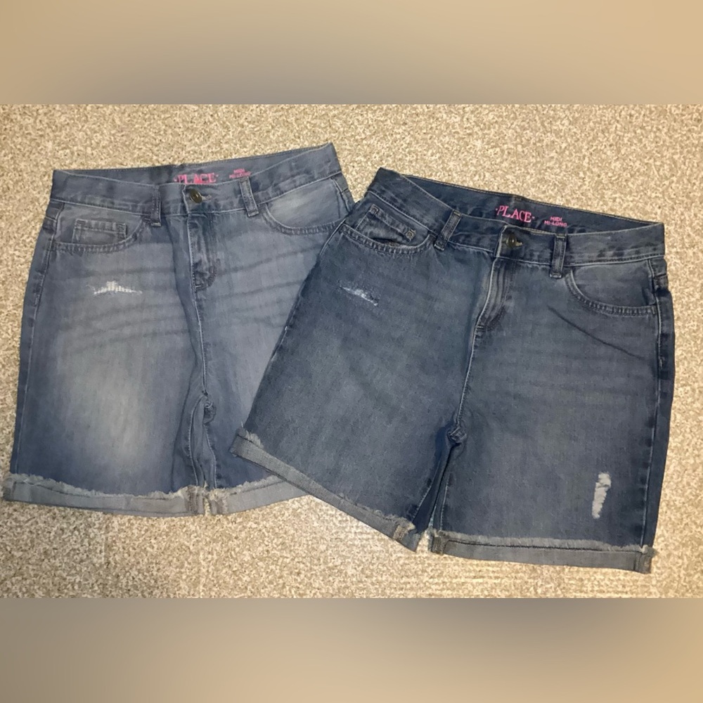 Two Pack Distressed Denim Girls Shorts Sz 14